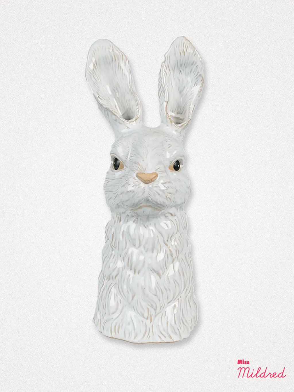 Light Grey Rabbit Head Ceramic Vase