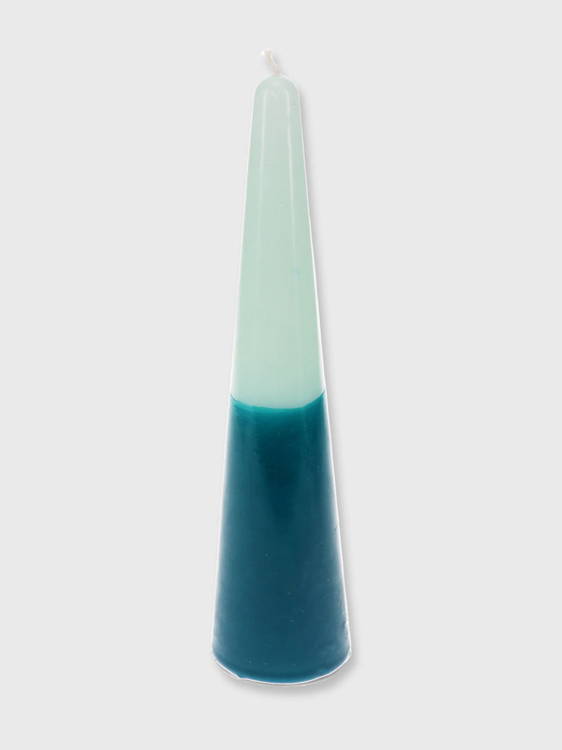 Cone Candle - Two Tone Blue and Green - 25cm