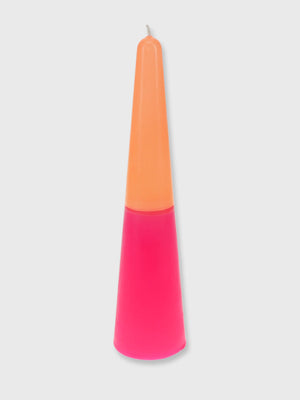 Cone Candle - Two Tone Pink and Orange - 25cm