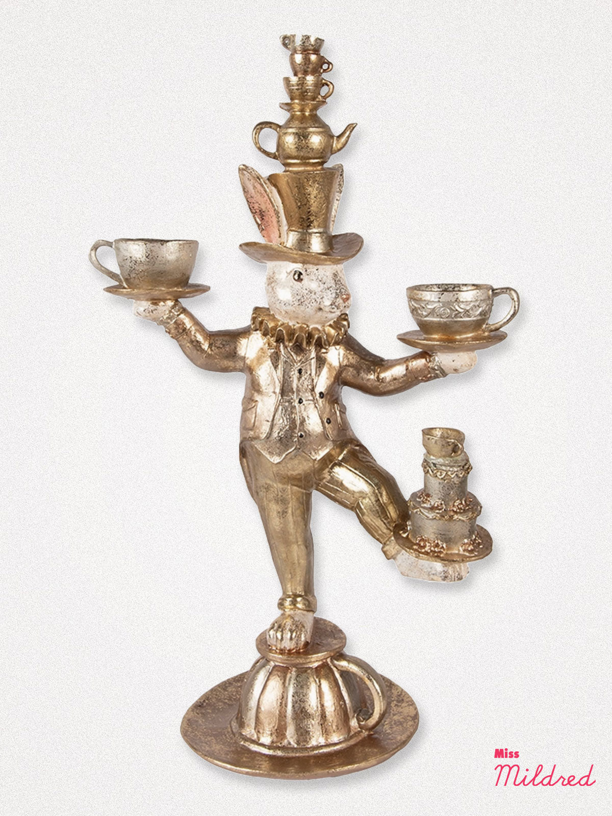 Large Alice Rabbit Tea Party Statue Figure