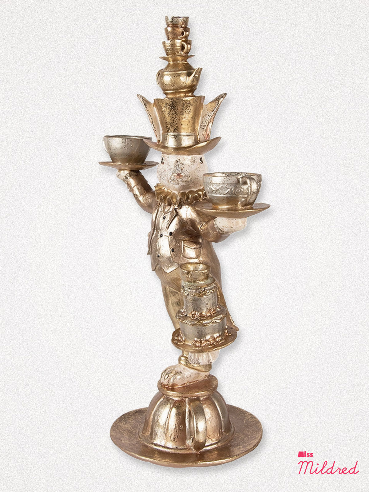 Large Alice Rabbit Tea Party Statue Figure