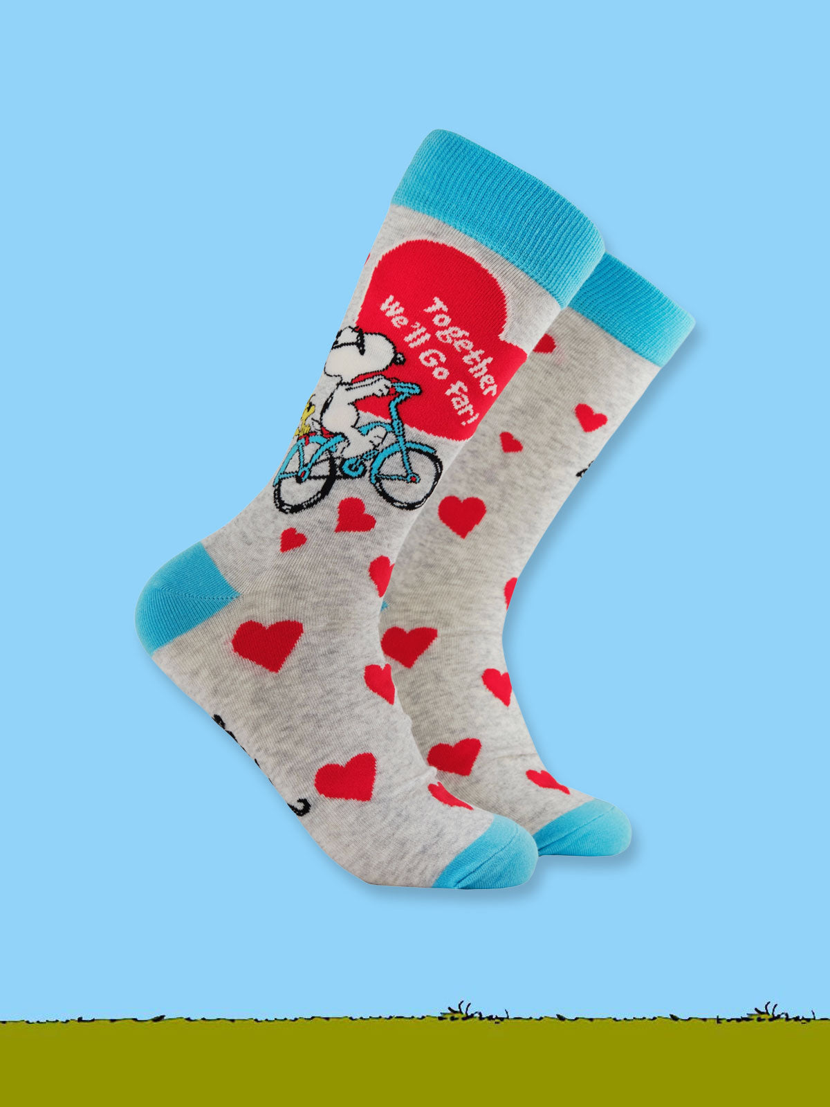 Peanuts Socks - Together We Will Go Far Snoopy Cycle Socks