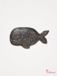 Cast Iron Metal Whale with Stars Trinket Dish