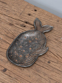 Cast Iron Metal Whale with Stars Trinket Dish