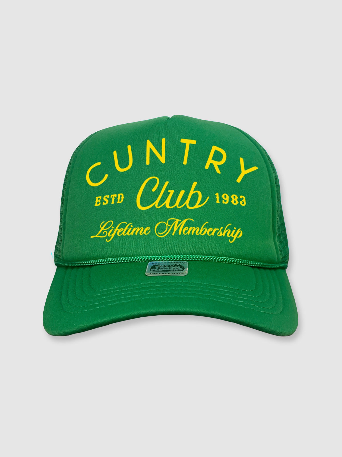 Trucker Logo Hat / Cap - Cuntry Club - Green & Yellow
