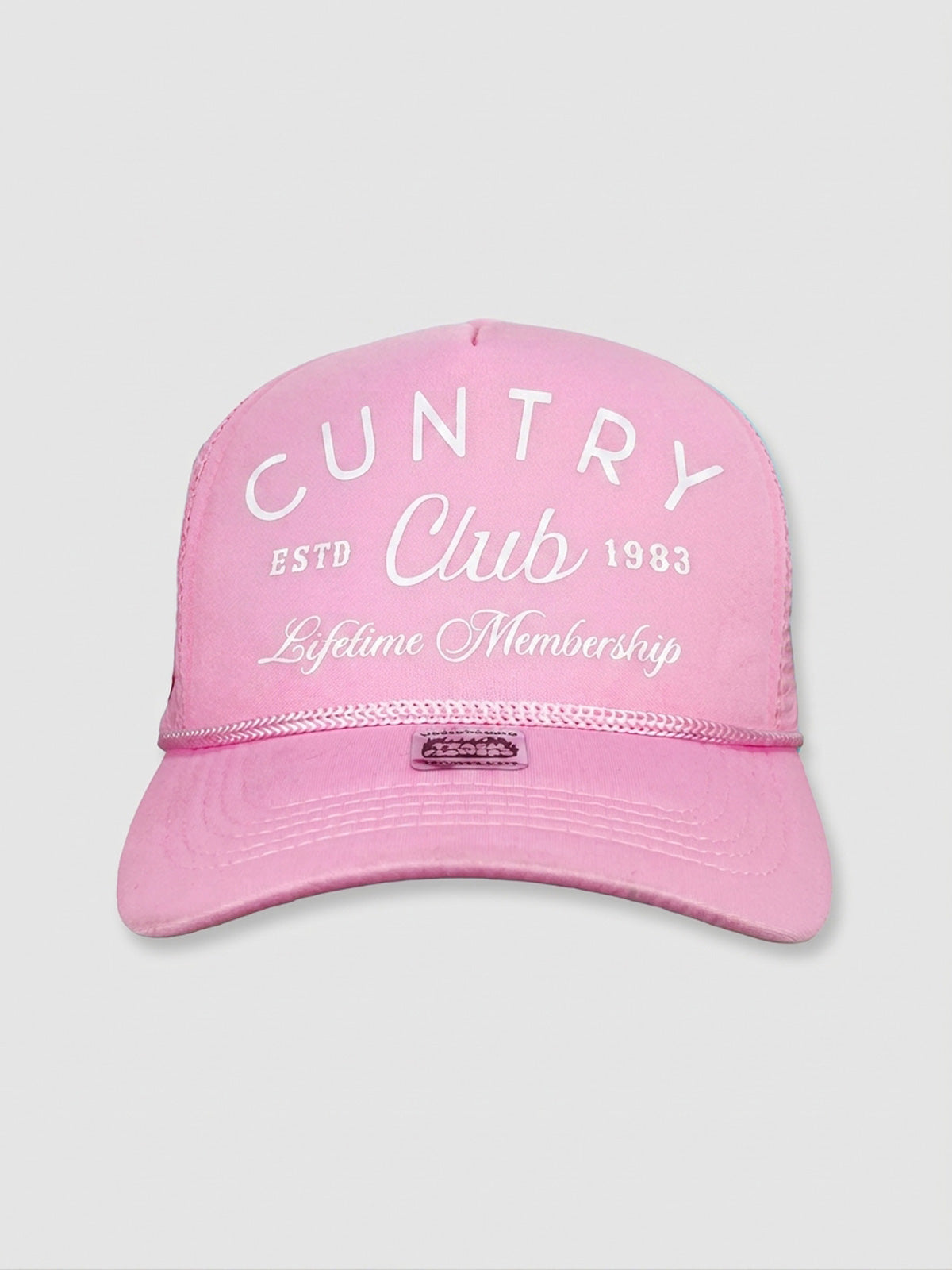 Trucker Logo Hat / Cap - Cuntry Club - Pink & White