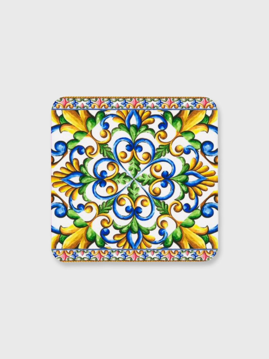 Tuscany Ceramic Coaster - Yellow, Blue and Green