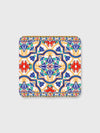 Tuscany Ceramic Coaster - Red, Blue and Yellow