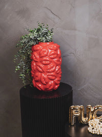 Red Lips Kisses Ceramic Vase