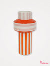 Orange and Pink Stripe Modern Vase