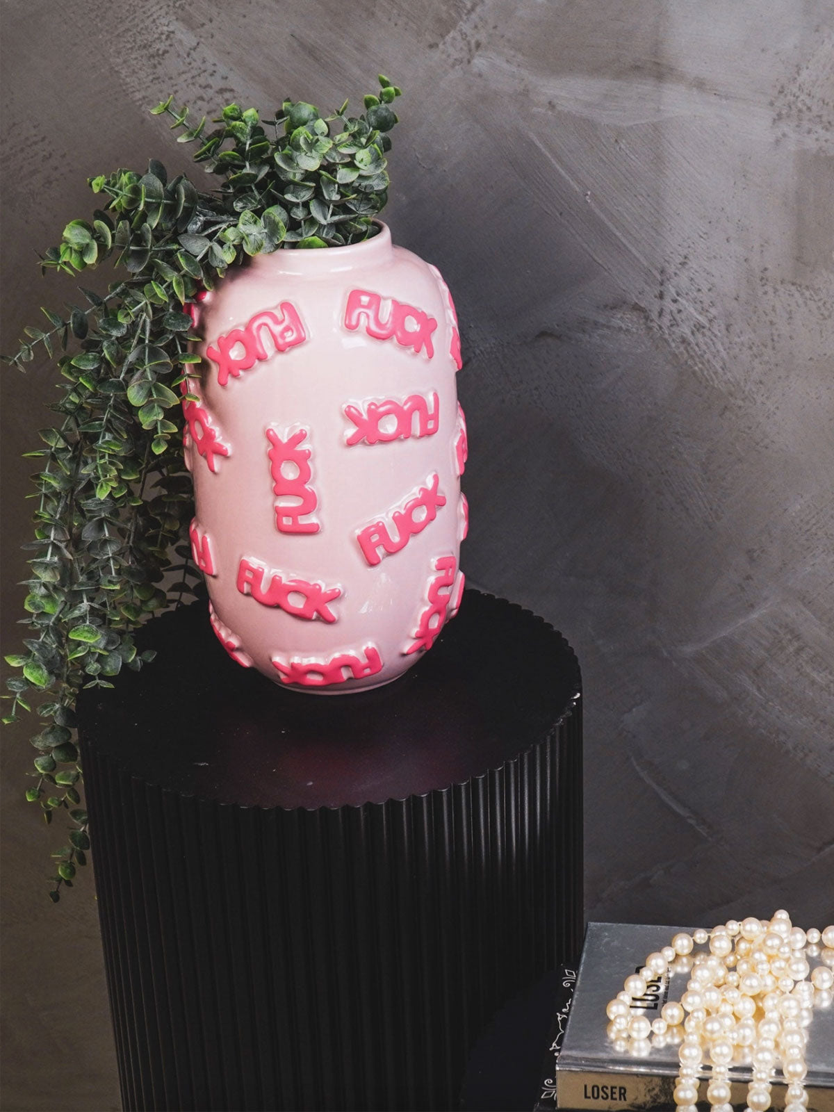 Pink F*ck Word Ceramic Vase