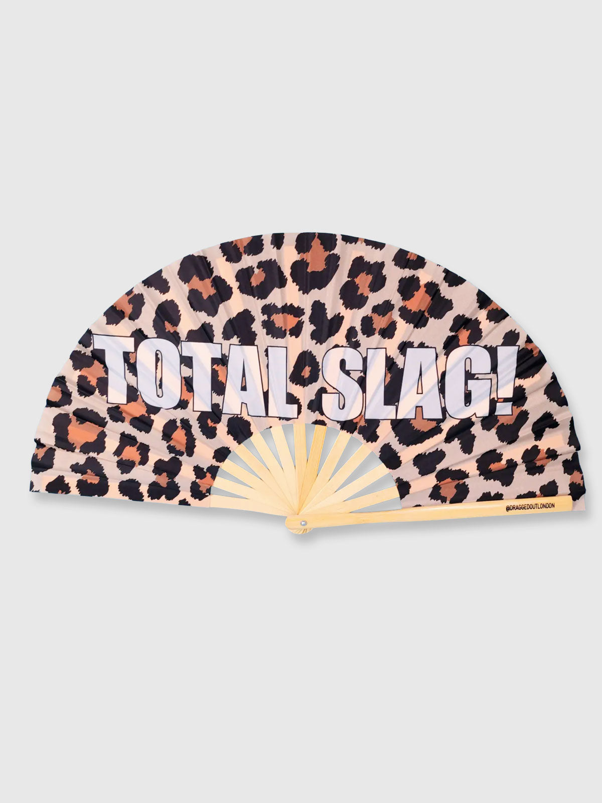 Very Large Hand Fan - Slag - Leopard Print Slag