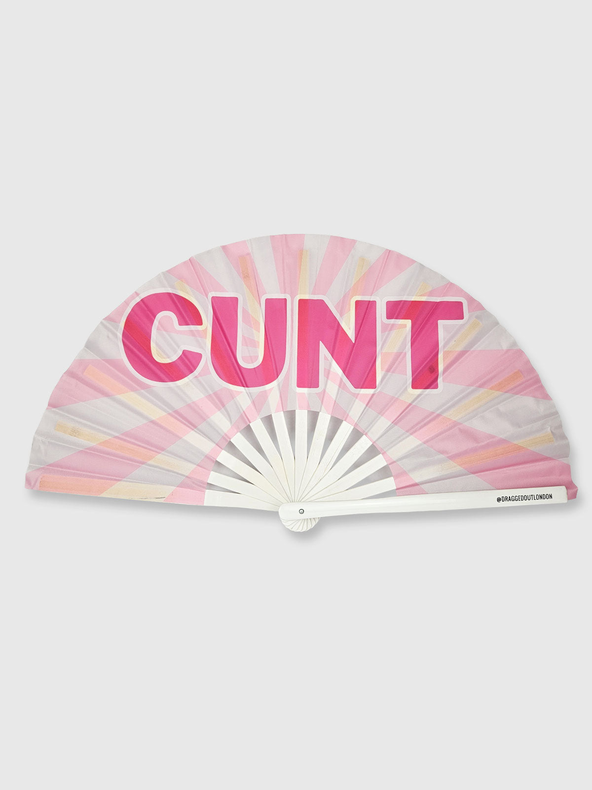 Very Large Hand Fan Pink Stripe - Cunt