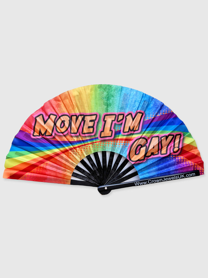 Very Large Hand Fan - Move I'm Gay!