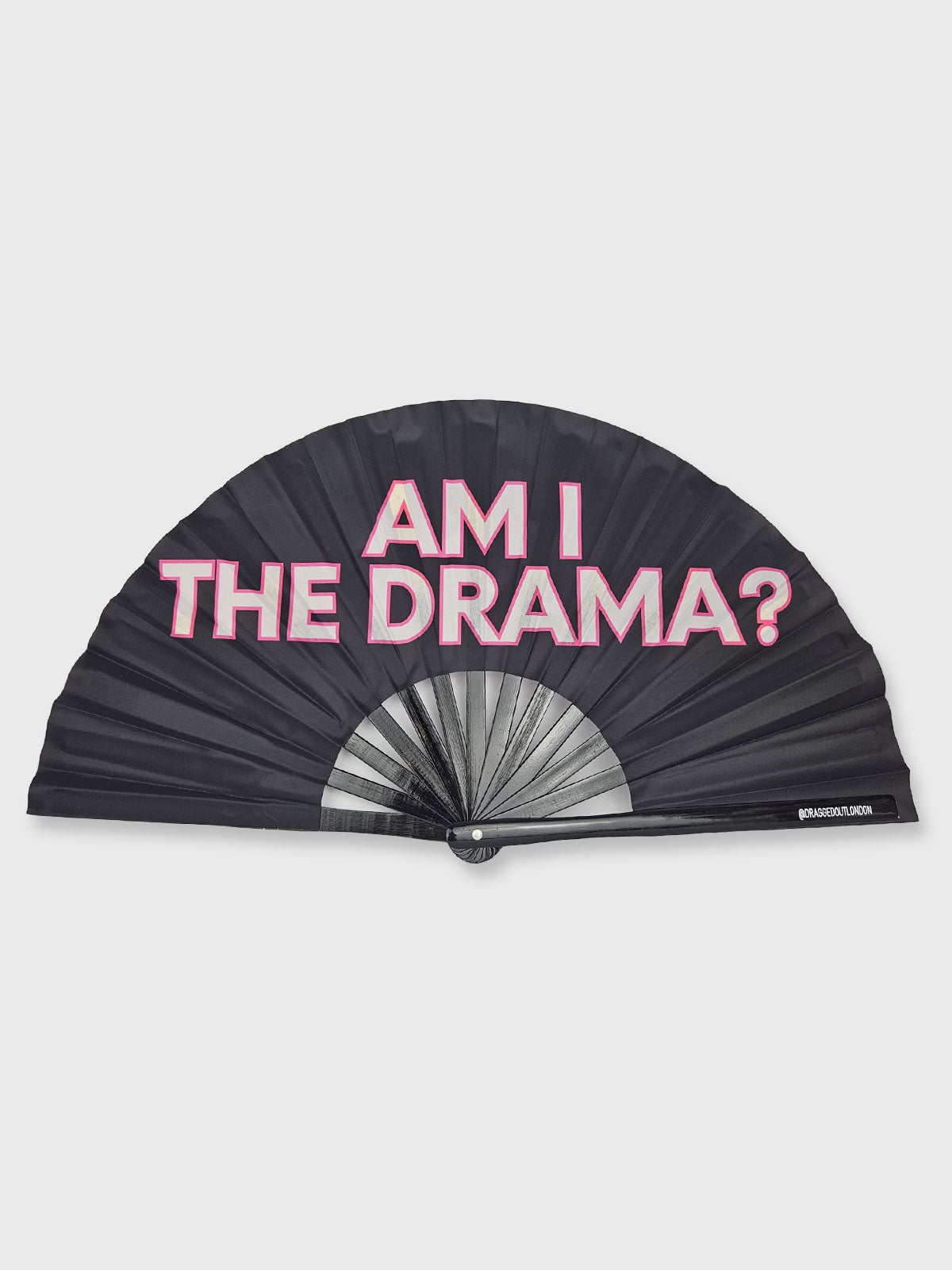 Very Large Hand Fan - Am I The Drama? Black