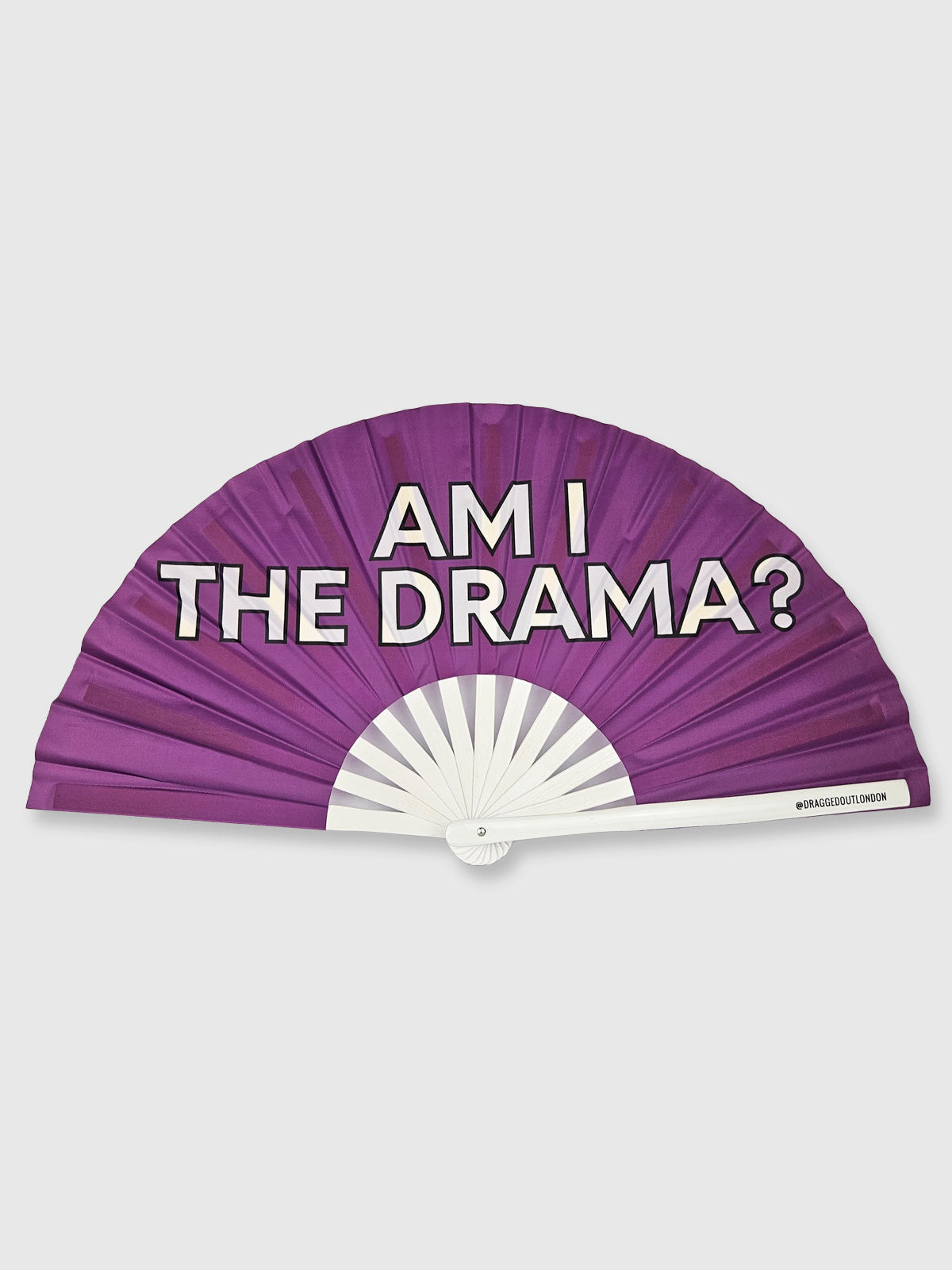 Very Large Hand Fan - Am I The Drama? Purple