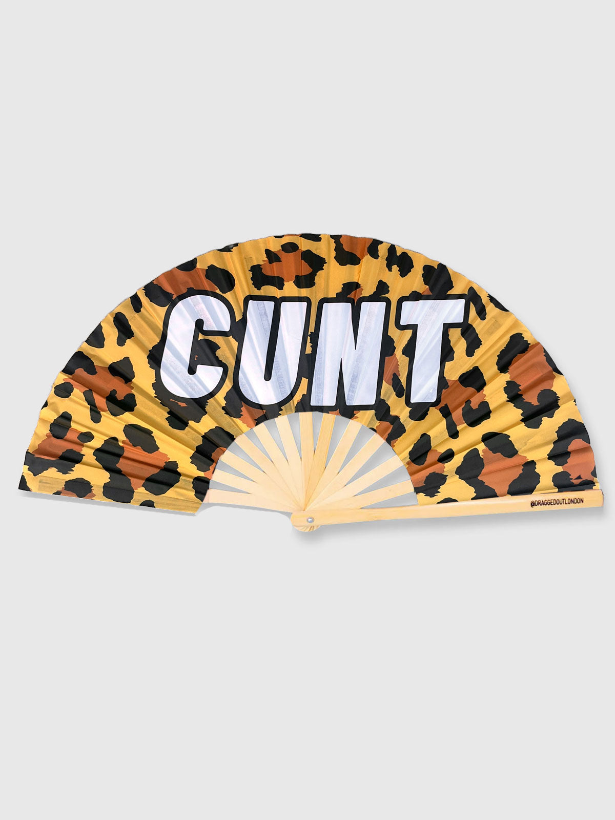 Very Large Hand Fan Leopard Print - Cunt