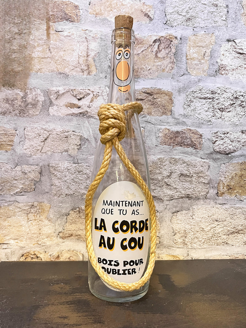 Vintage Belgian La Corde au Cou glass bottle
