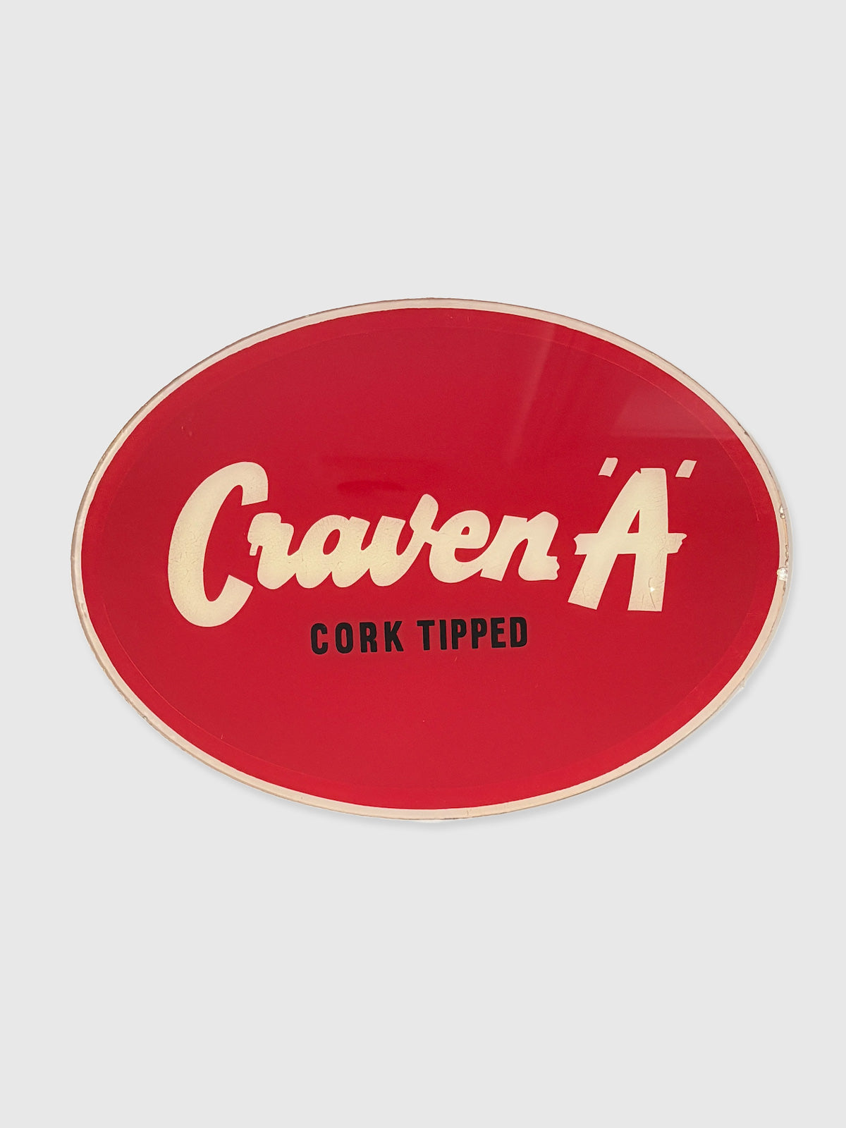 Vintage Glass Tobacco Advertising Shop Sign - Craven 'A'