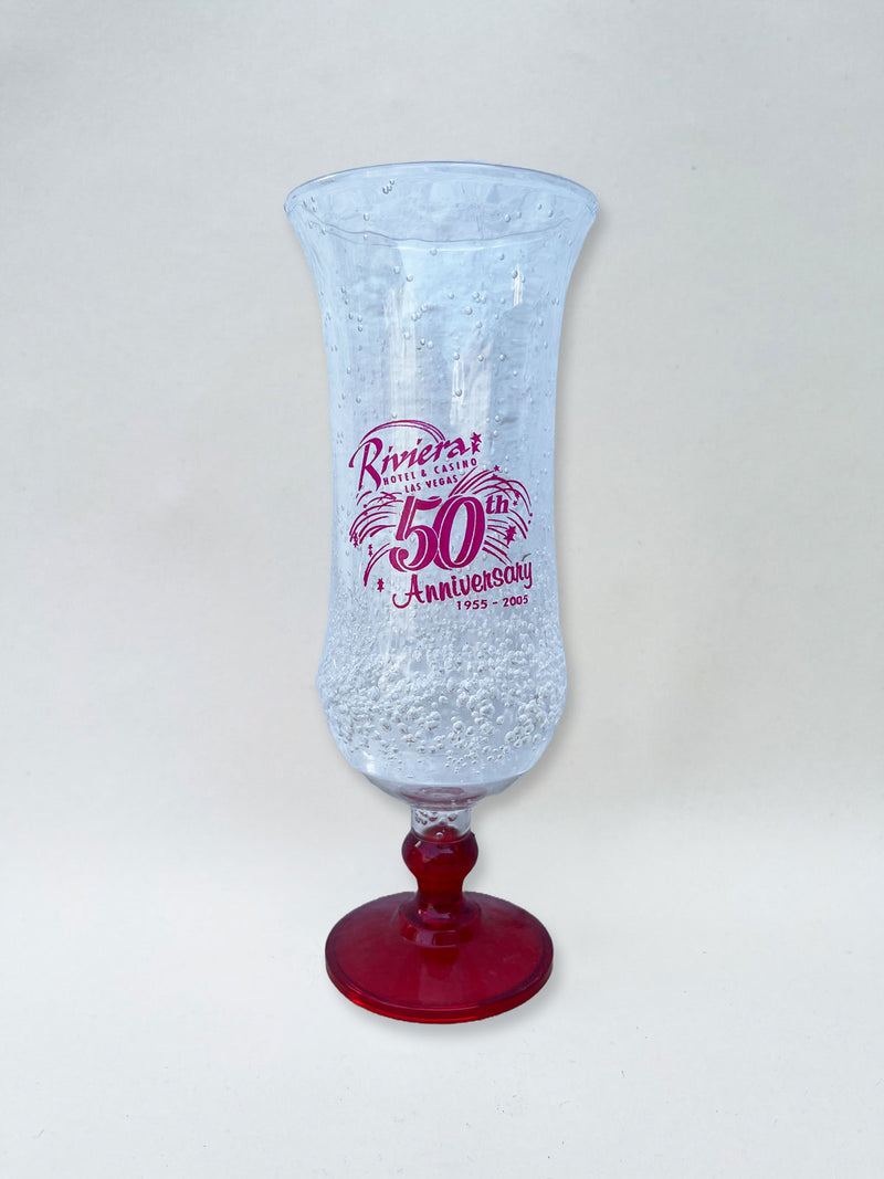 Vintage Las Vegas Riviera Hotel Plastic Flute - Red