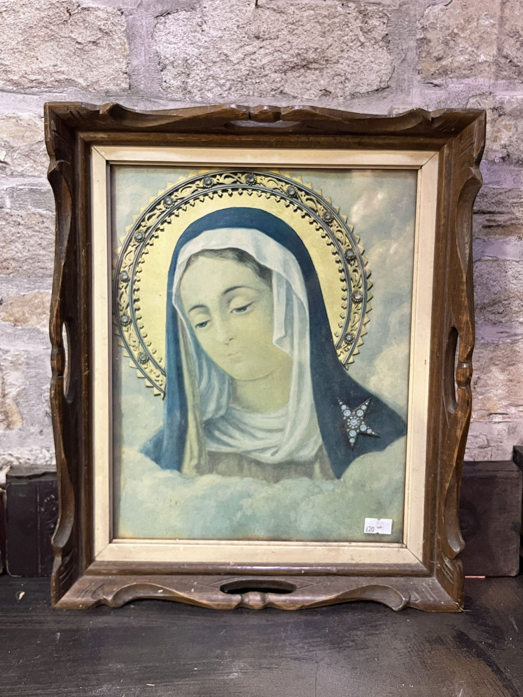 Vintage Religious Framed Mary Picture