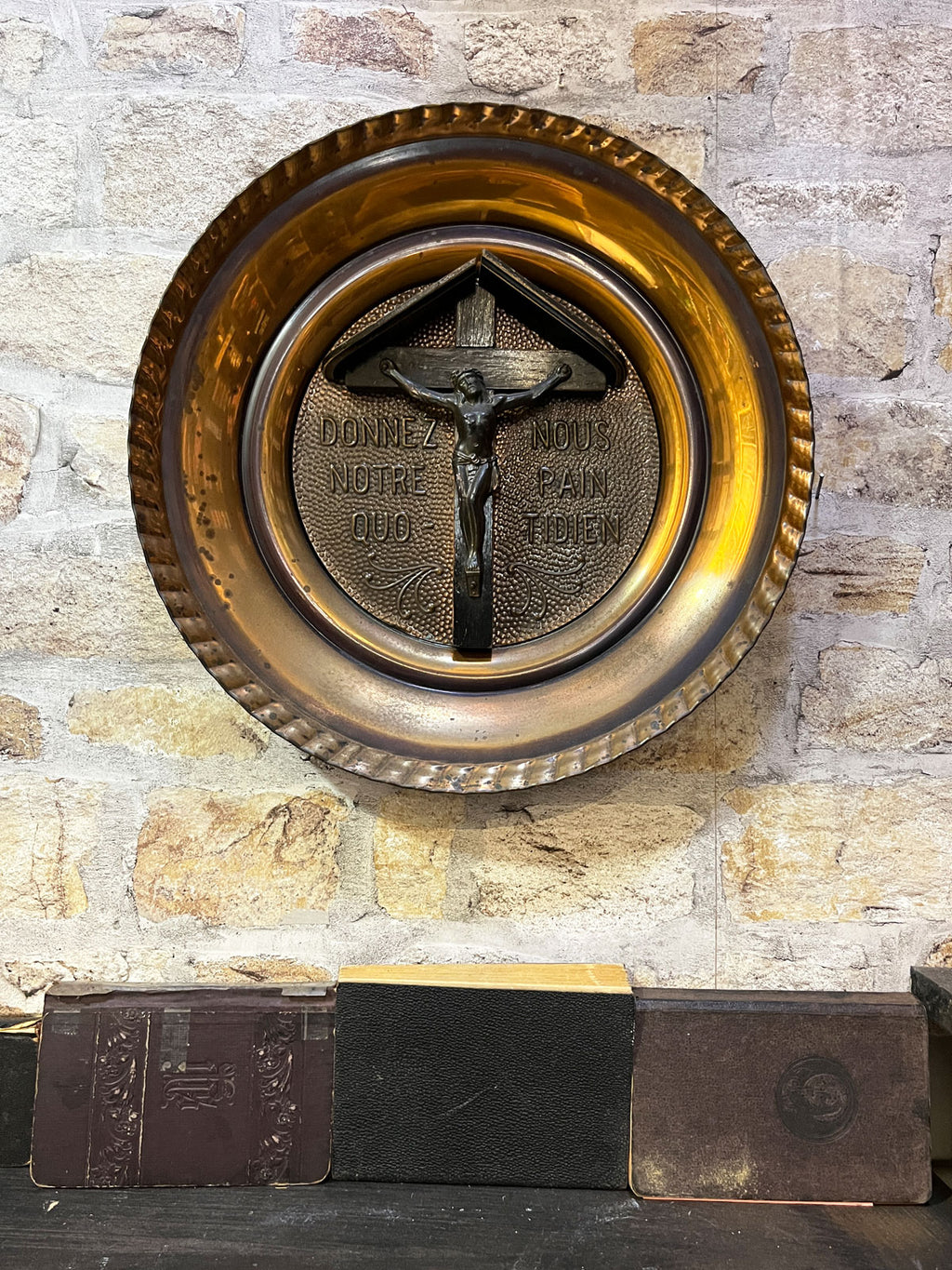 Vintage Religious Round Plaque Daily Bread