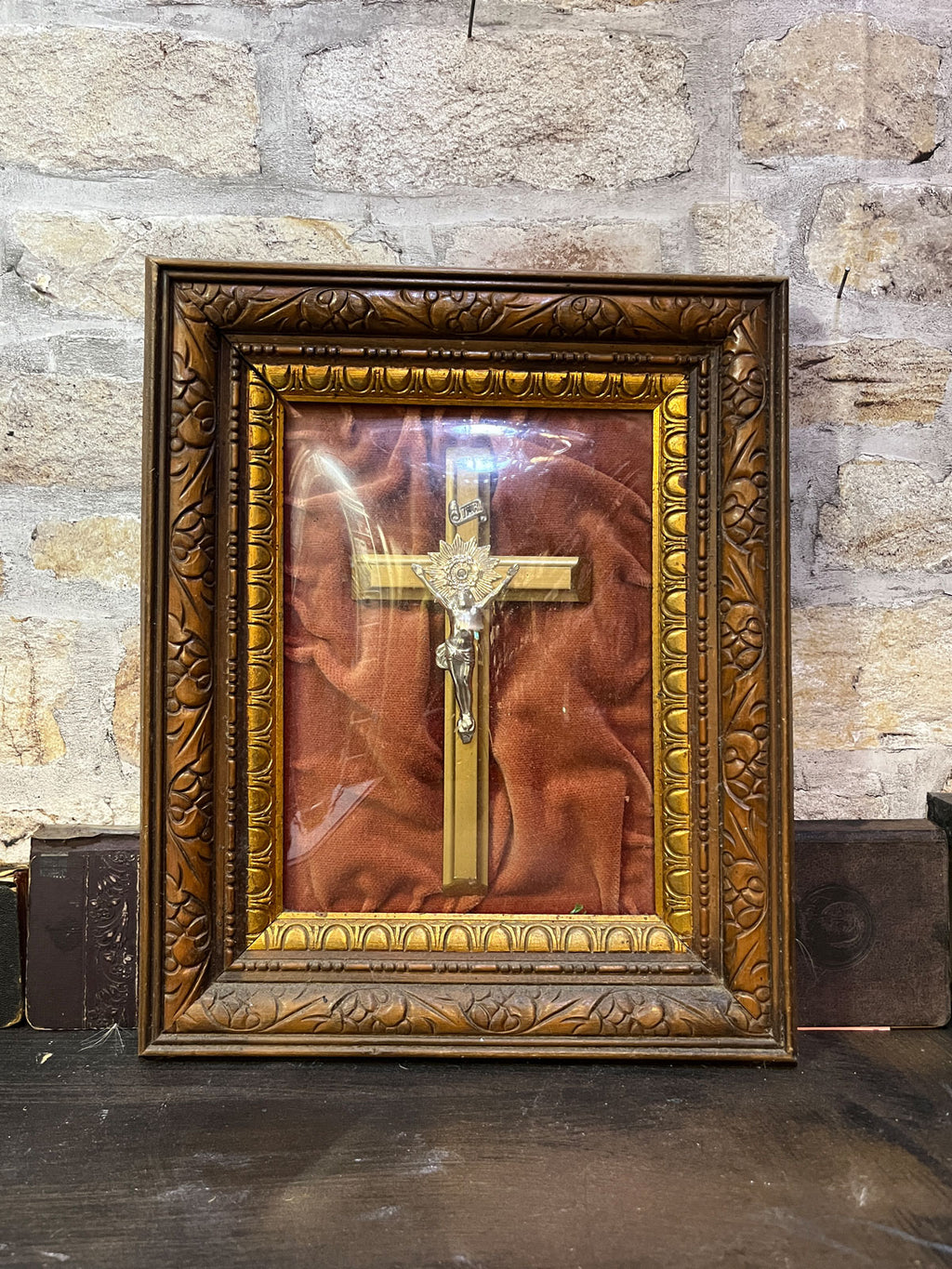 Vintage Religious Framed Cushioned Cross