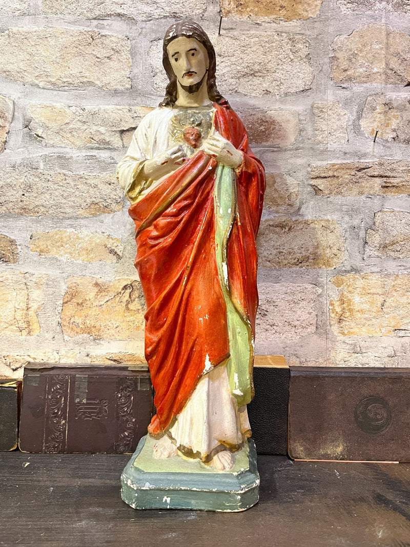 Vintage Religious Icon Statue Jesus