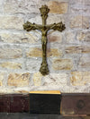 Vintage Religious Wall Cross Metal Crucifix IN.RI