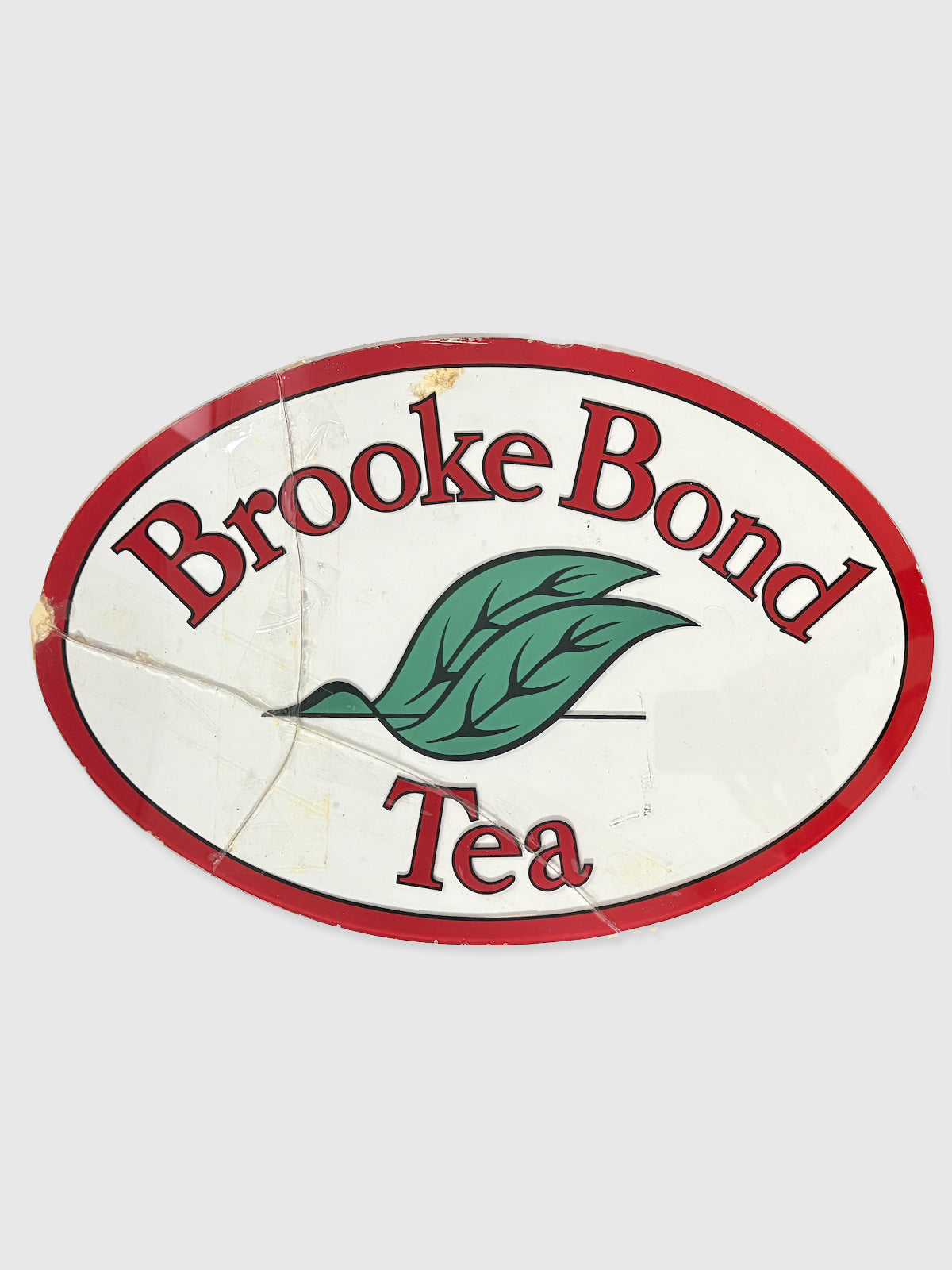 Vintage Reverse Glass Advertising Shop Oval Sign - Brooke Bond Tea