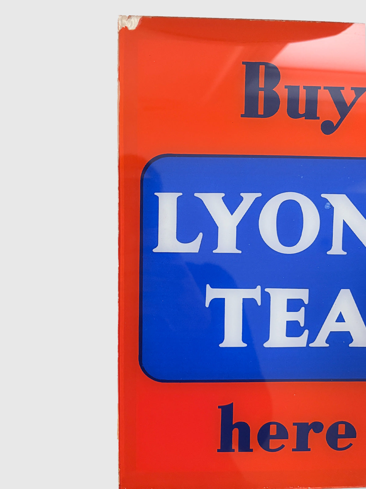 Vintage Reverse Glass Advertising Shop Sign - Lyons Tea