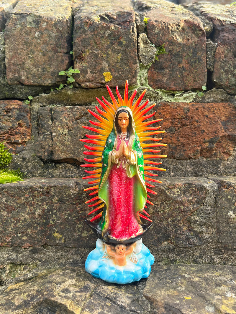 Virgin Madonna of Guadalupe Resin Statue - Red