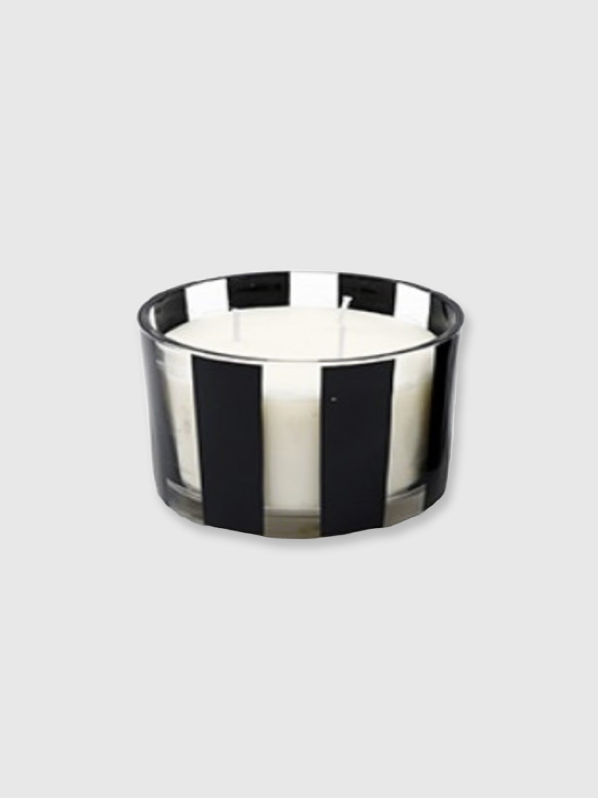 Black Stripe Glass Candle - Linen & Amber
