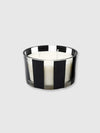 Black Stripe Glass Candle - Linen & Amber
