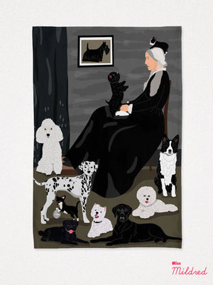 Whistler's Mother of Puppy Dogs - Cotton Tea Towel