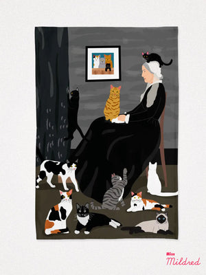 Whistler's Mother of Kitty Cats - Cotton Tea Towel