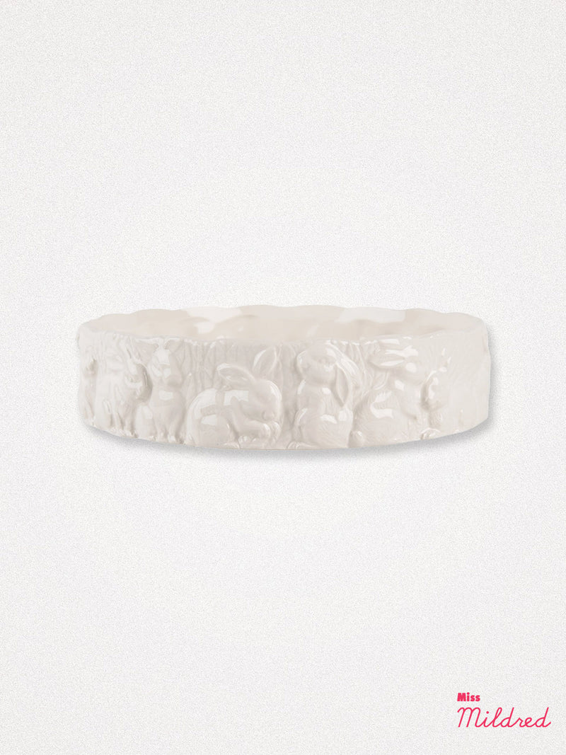 Ceramic Embossed Rabbit Bowl