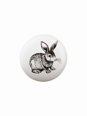 Bunny Rabbit Ceramic Drawer Knob - White