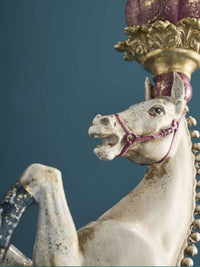 White Circus Horse Candle Holder