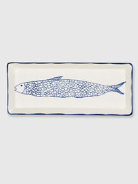 Fish Motif Ceramic Long Serving Plate