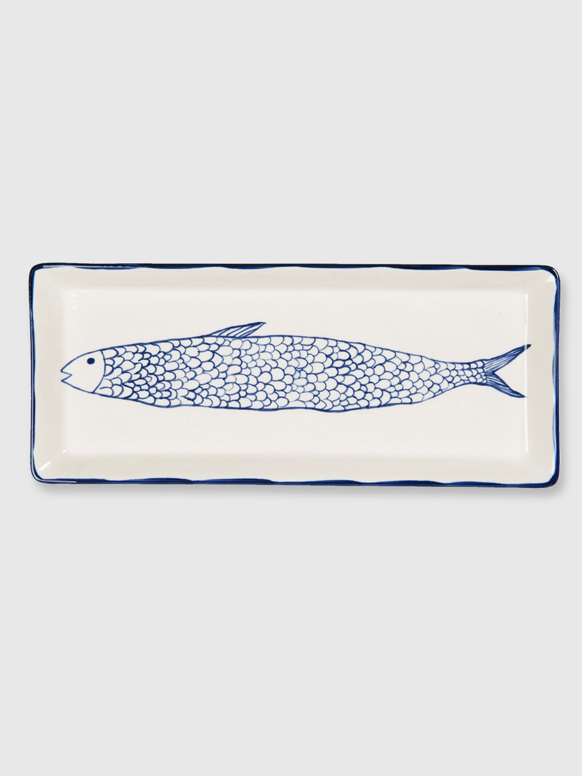 Fish Motif Ceramic Long Serving Plate