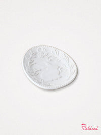 Cream Porcelain Embossed Rabbit & Flower Dish