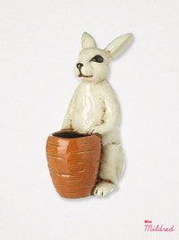 White Rabbit and Carrot Ceramic Pot - 25cm