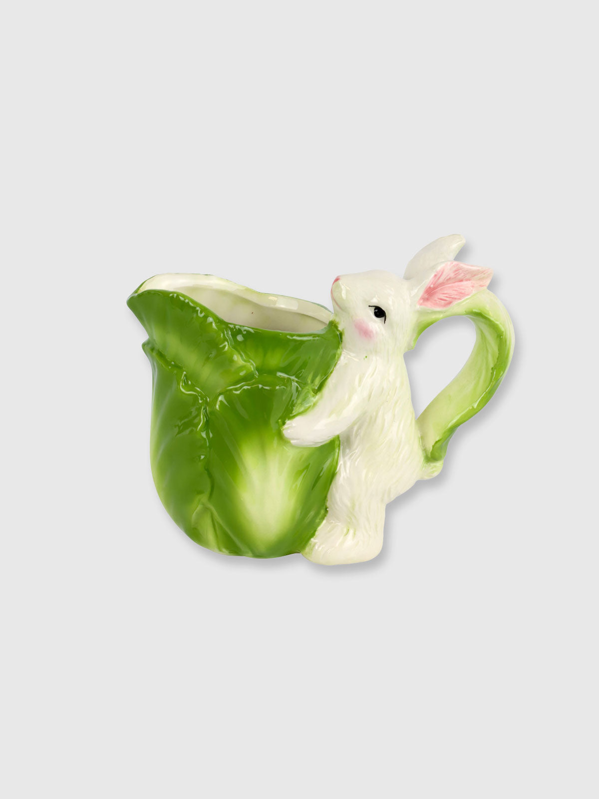 White Rabbit Green Cabbage Leaf Jug