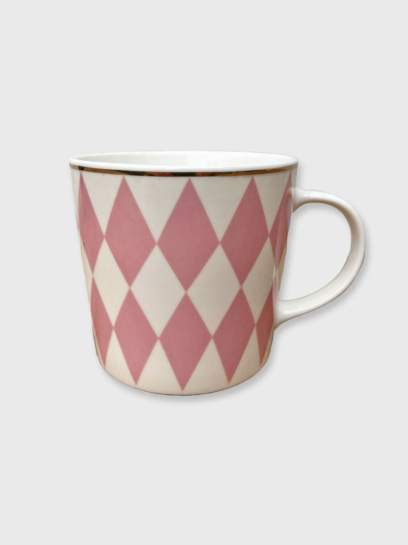 Pink and White Harlequin Mug