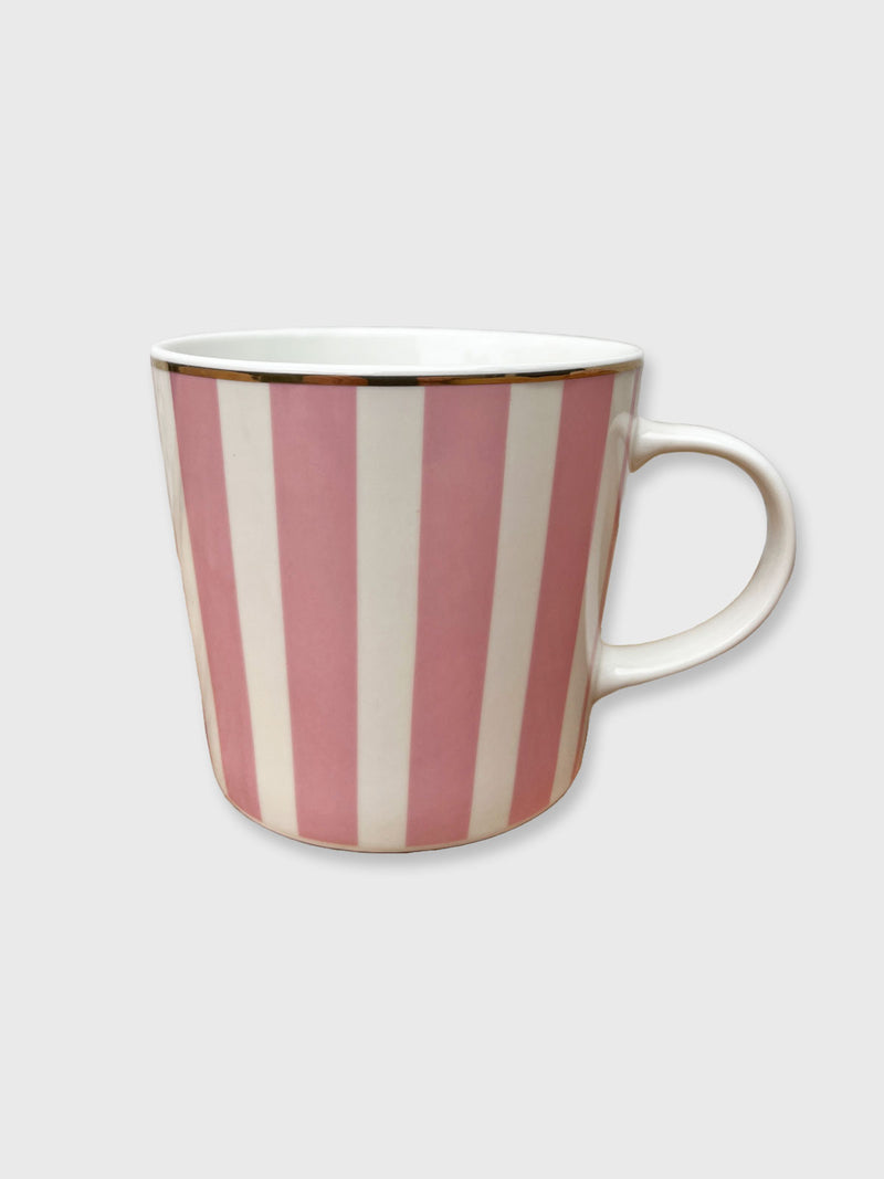 Pink and White Stripe Mug