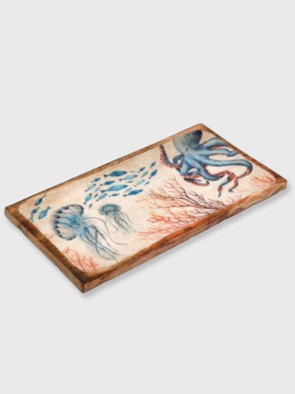 Wooden Large Rectangle Ocean Serving Tray 40cm