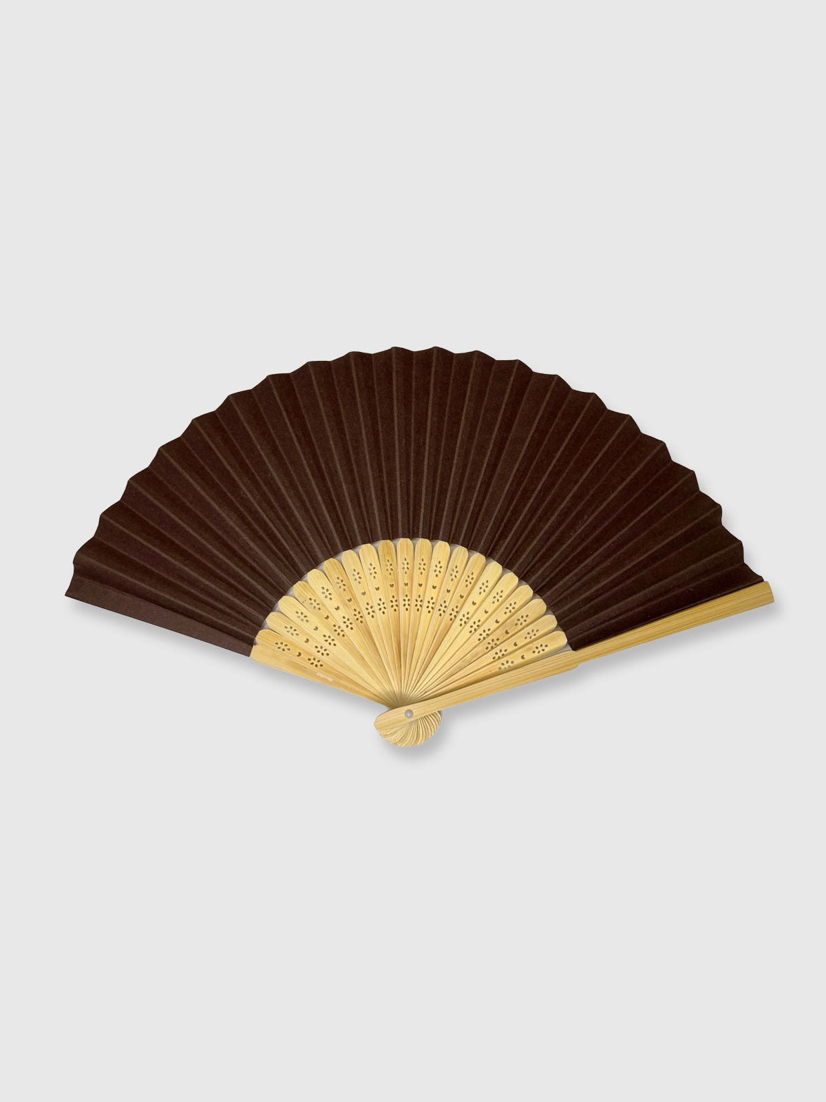 Wooden Paper Hand Fan - Brown