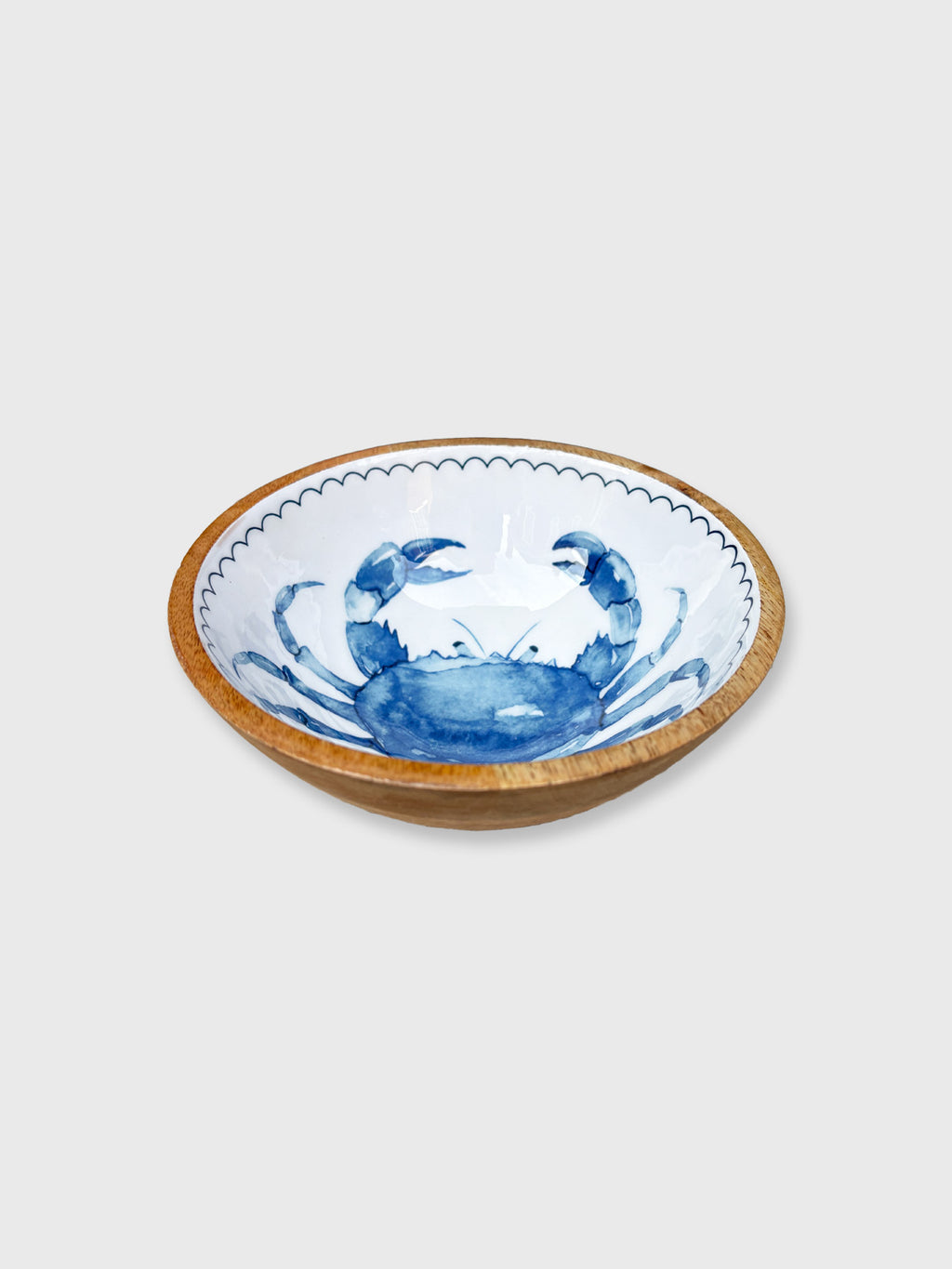 Wooden Salad Bowl 17.5cm - Crab