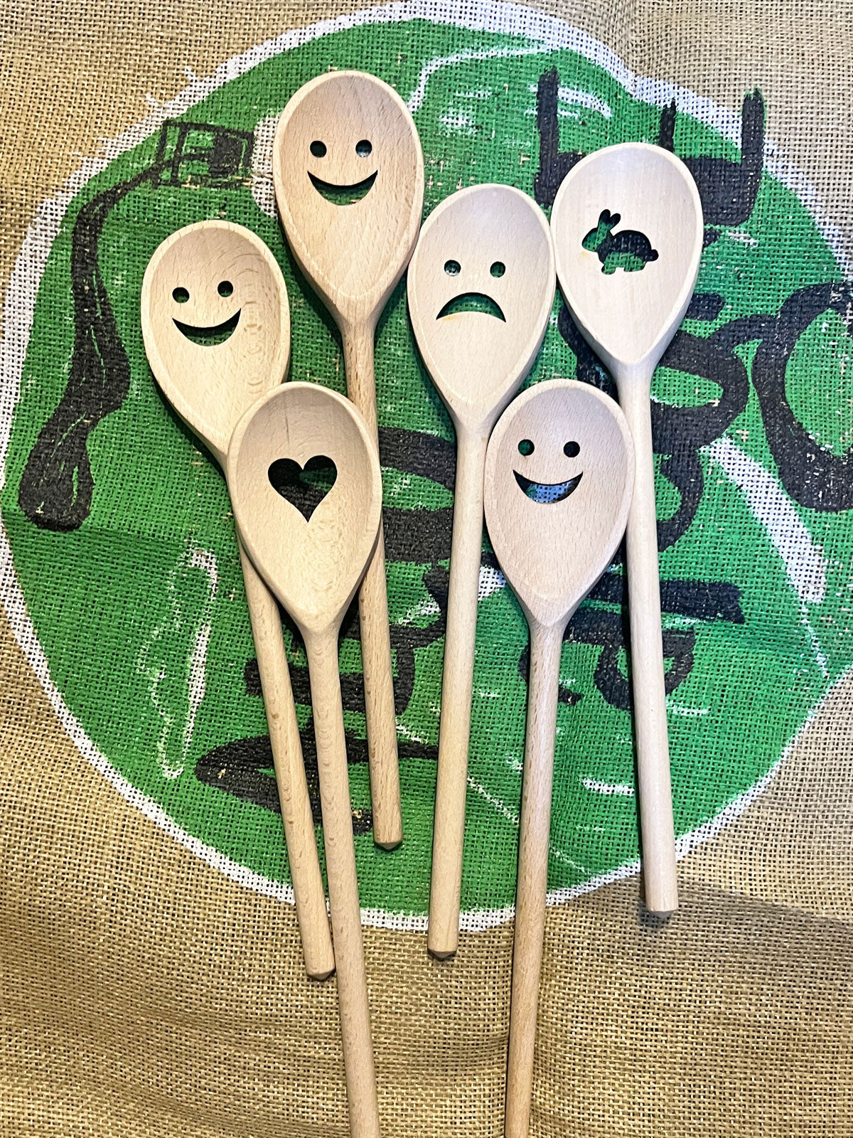 Wooden Sad Face Spoon